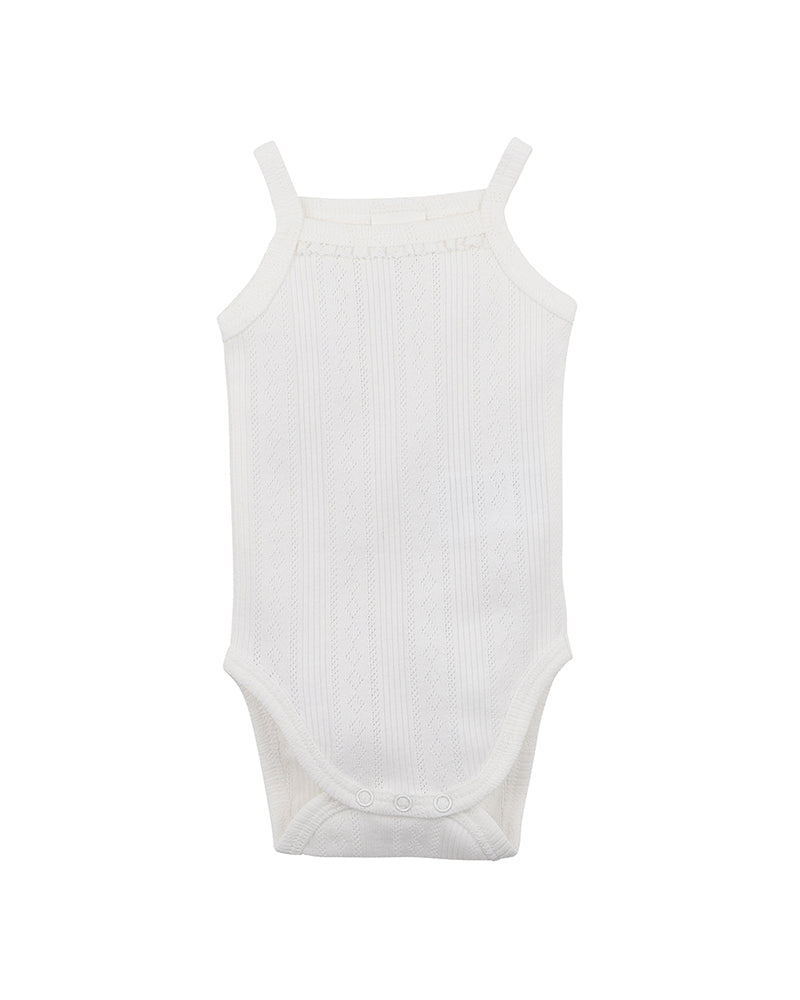 White Label Pointelle Bodysuit - Cloud | Baby Onesies | Baby Bunting AU