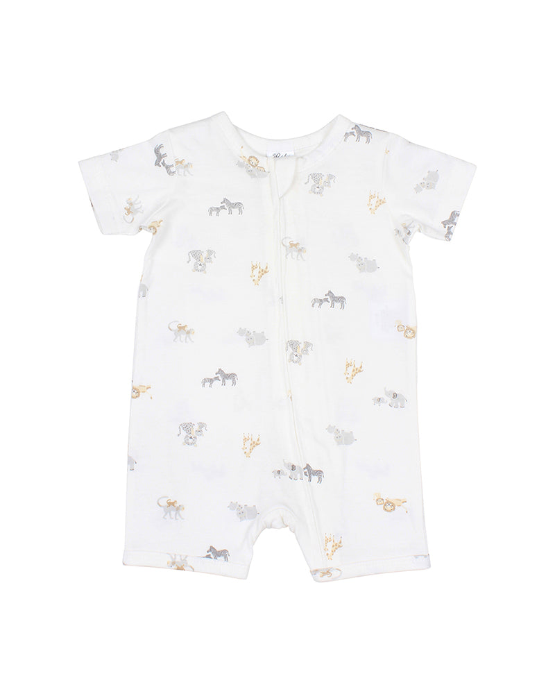 White Label Shortsleeves Romper Safari Baby Onesies Baby Bunting AU