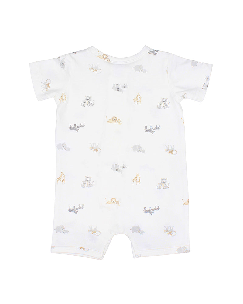 White Label Shortsleeves Romper Safari Baby Onesies Baby Bunting AU