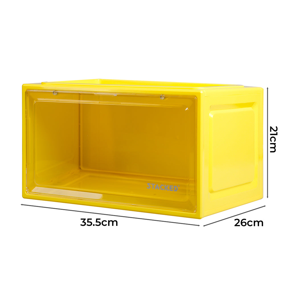 Stacked Display Shoe Storage Box Yellow Toy Boxes Baby