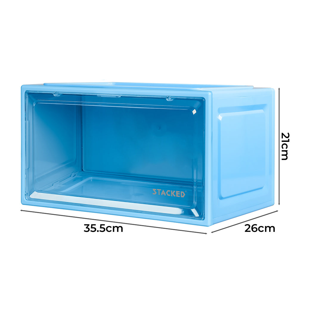 Stacked Display Shoe Storage Box Blue Toy Boxes Baby