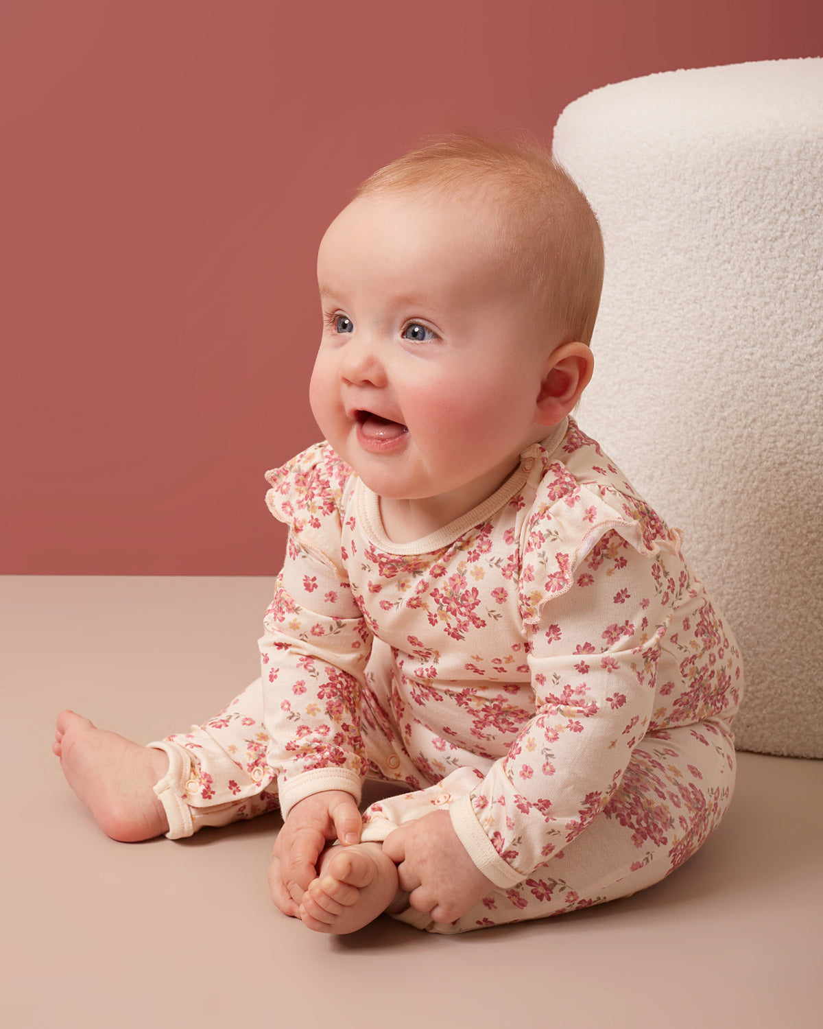 Walnut Melbourne Scout Frill Onesie Pink Daisy Baby Onesies Baby
