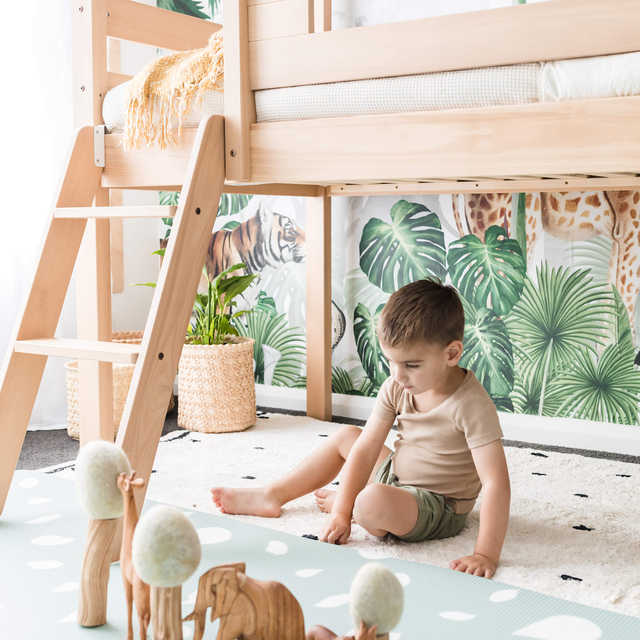 Boori Forest Teepee Single loft Bed Almond Beds Baby Bunting AU
