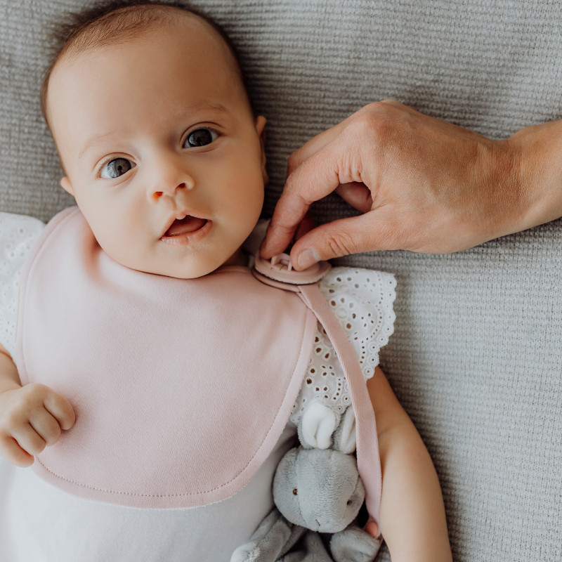 Gigi Baby Gift Set Blush Bib & Sage Baby Wrap + Vanilla Blush