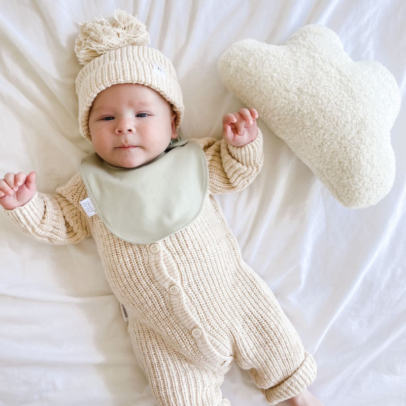 Gigi Baby Gift Set Sage Bib & Baby Wrap + Vanilla Blush Accessory