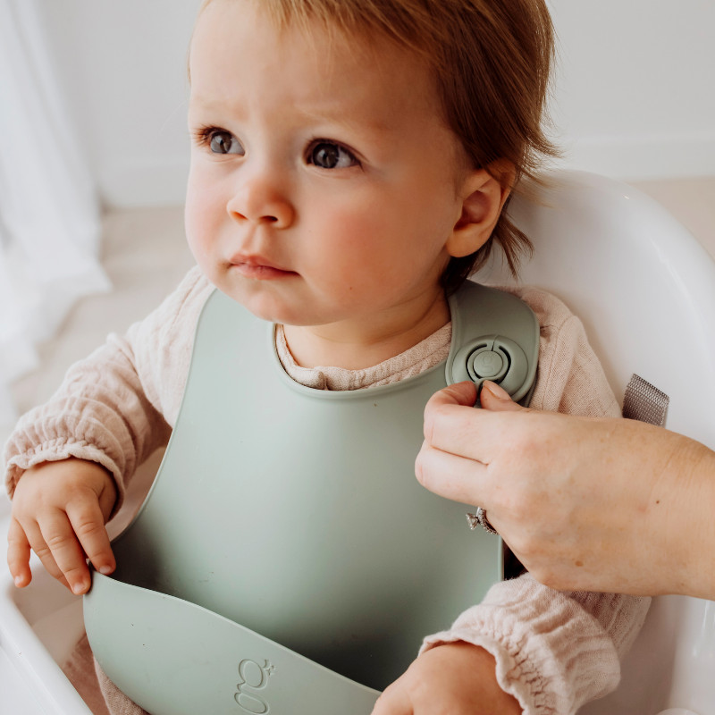 Gigi Silicone Bib Sage 2pcs Cloth Baby Bunting AU