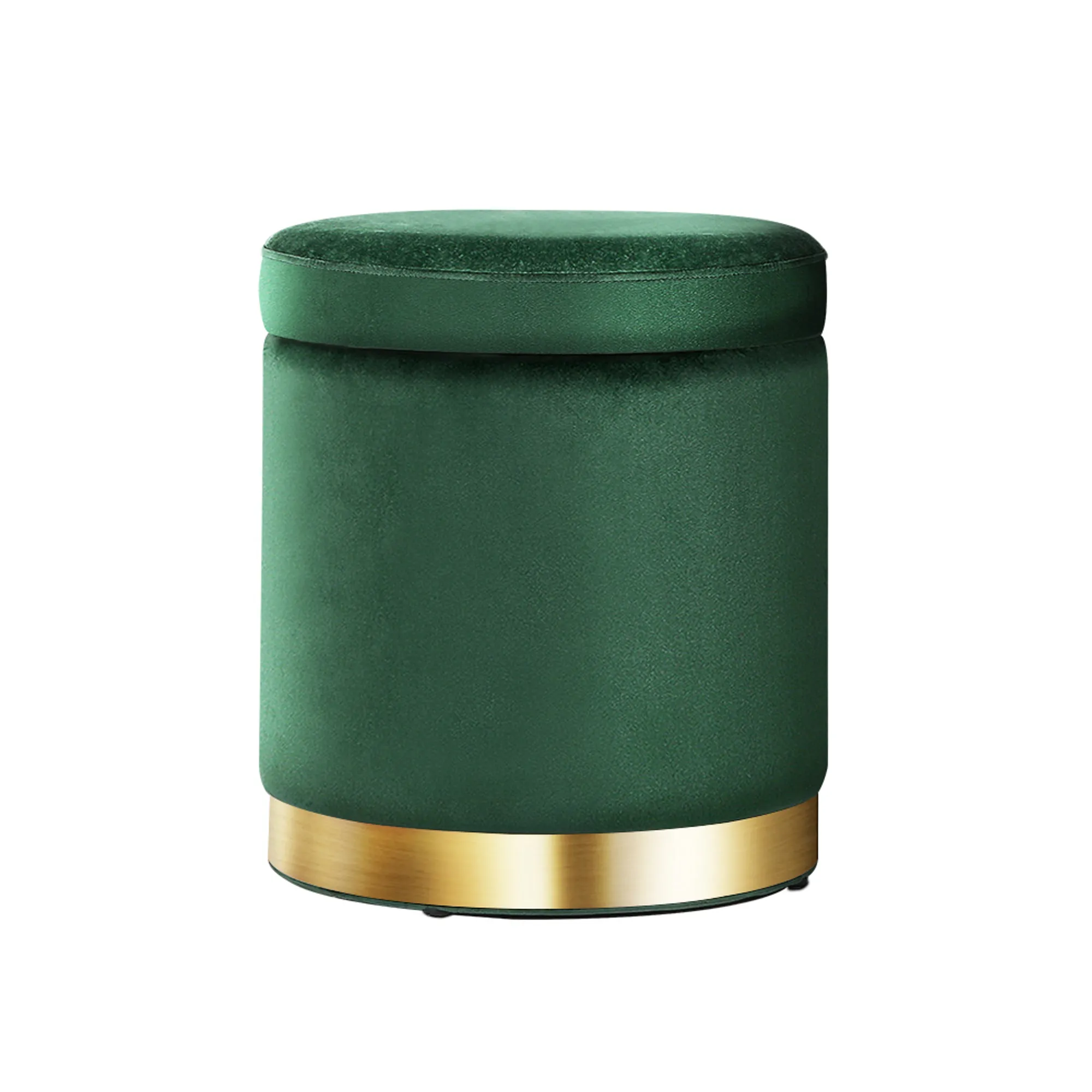 Artiss Round Velvet Ottoman - Green
