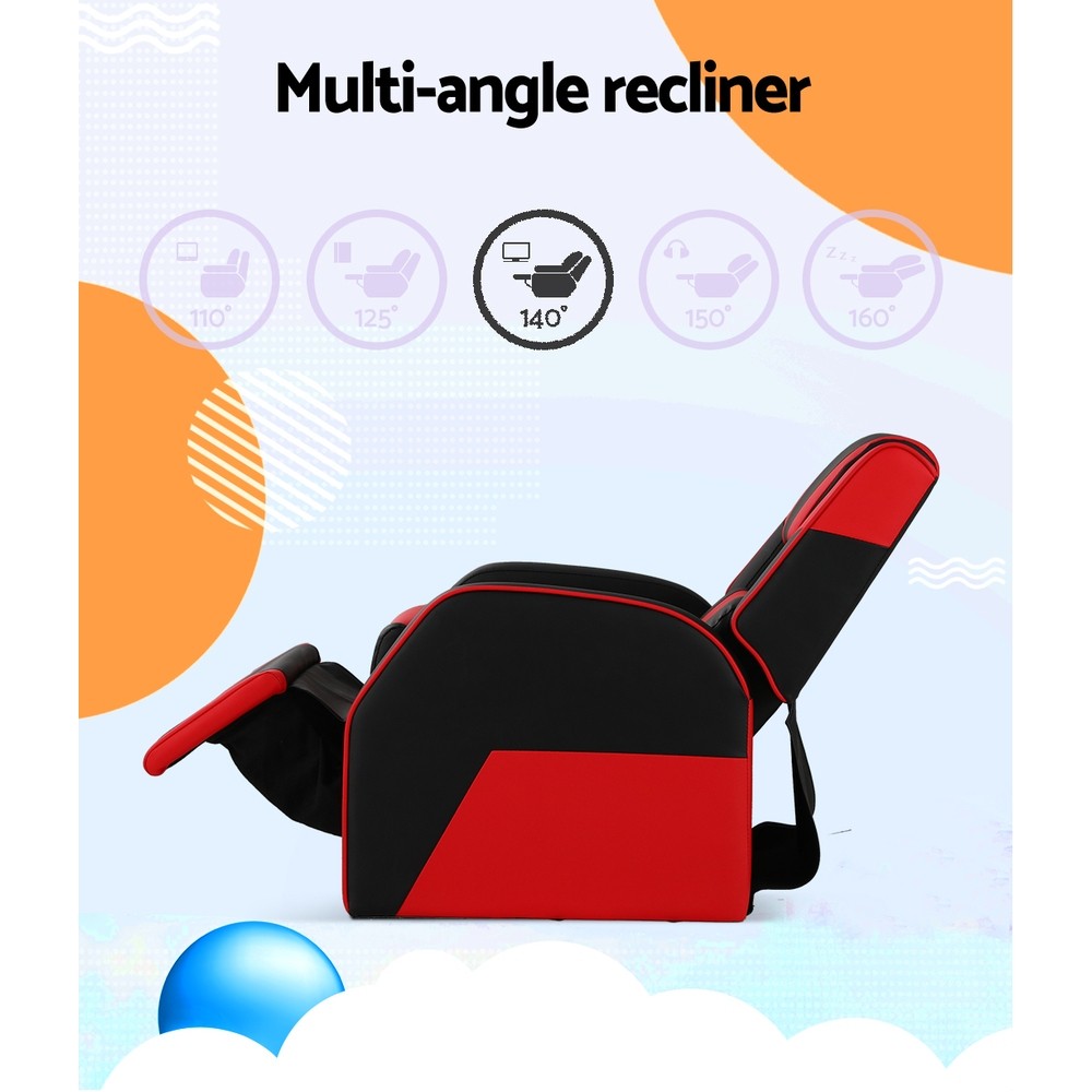 Keezi Kids Recliner Chair Black and Red Glider Chairs & Ottomans