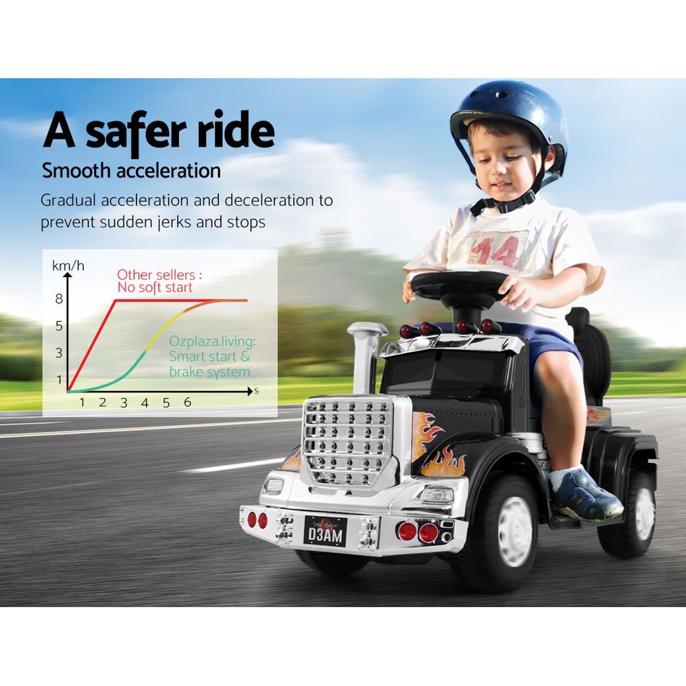 Rigo Ride On Truck Car Kids Toy - Black