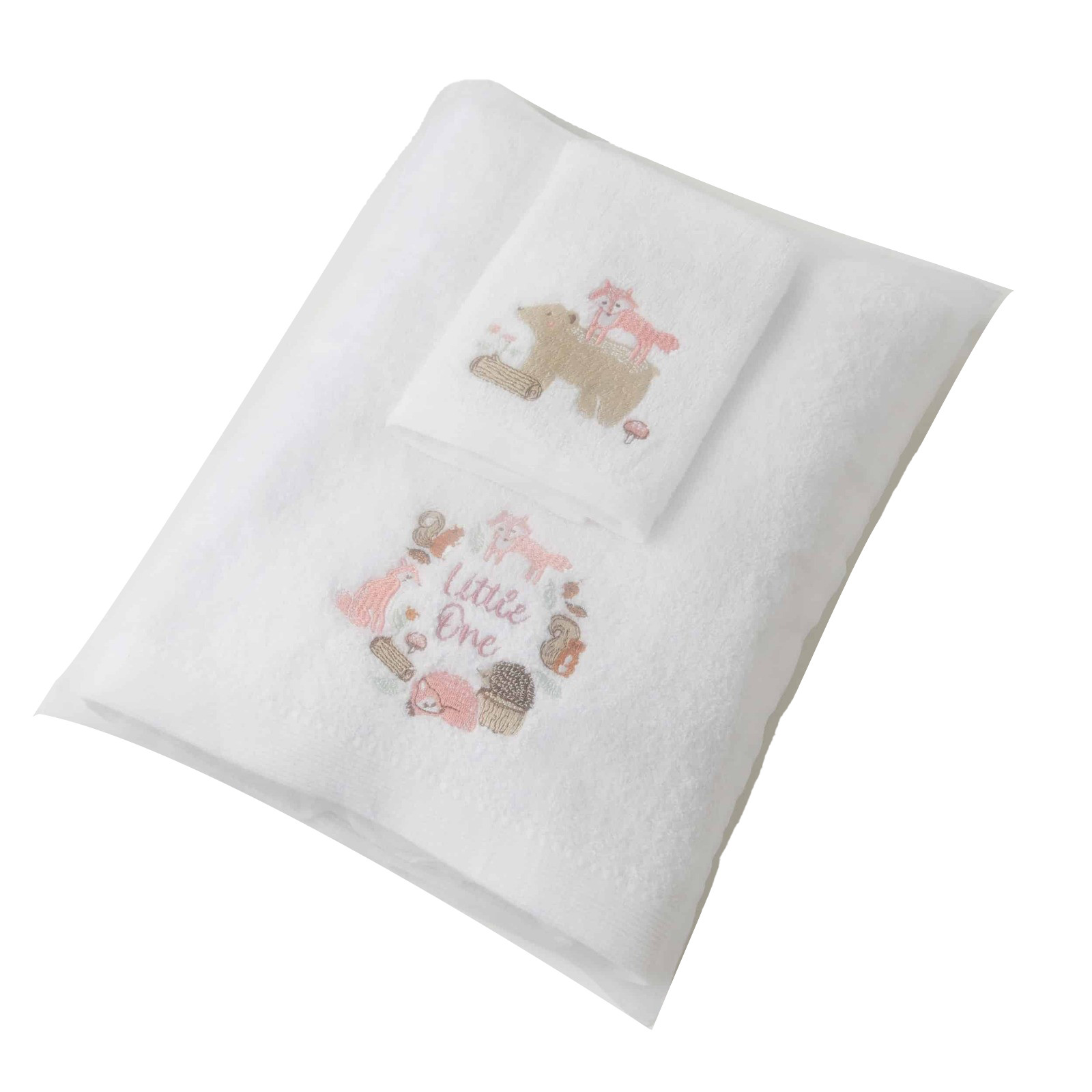 Jiggle & Giggle Baby Cotton Bath Towel & Face Washer with Organza Bag