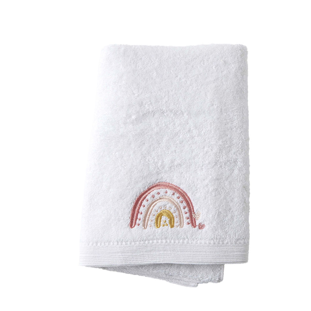 Jiggle & Giggle Baby Cotton Embroidered Bath Towel Rainbow Bath