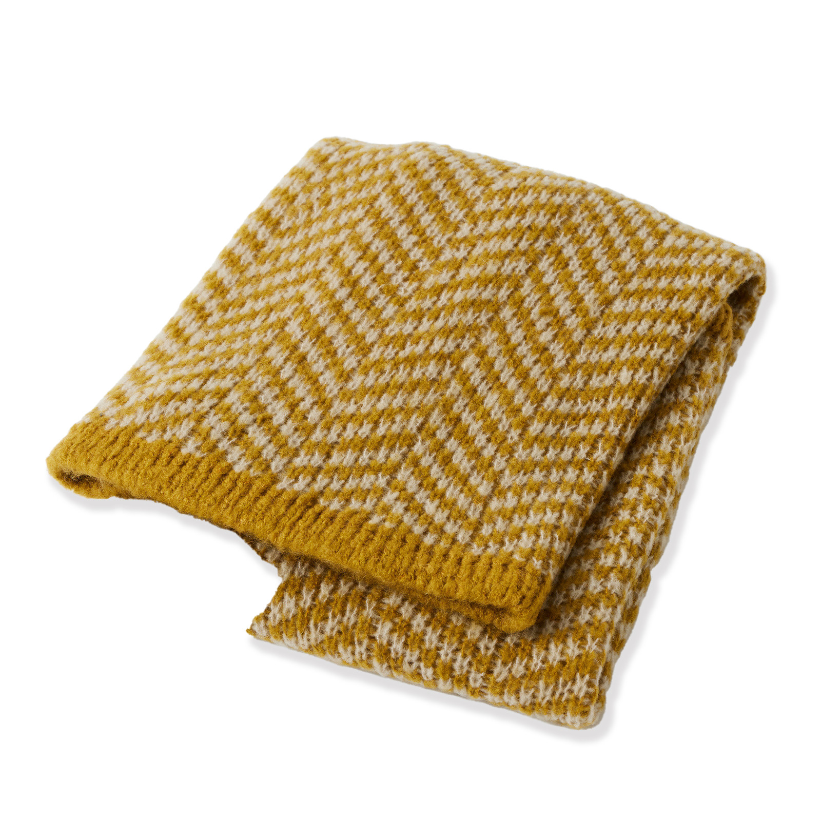 Nordic Kids Blend Baby Knit Cot Blanket Sienna Wool Mustard