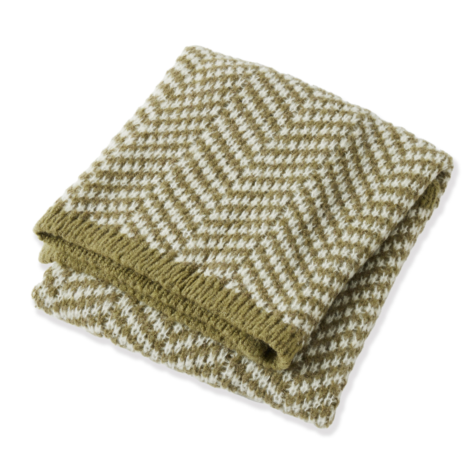 Nordic Kids Blend Baby Knit Cot Blanket Sienna Wool Olive Cot