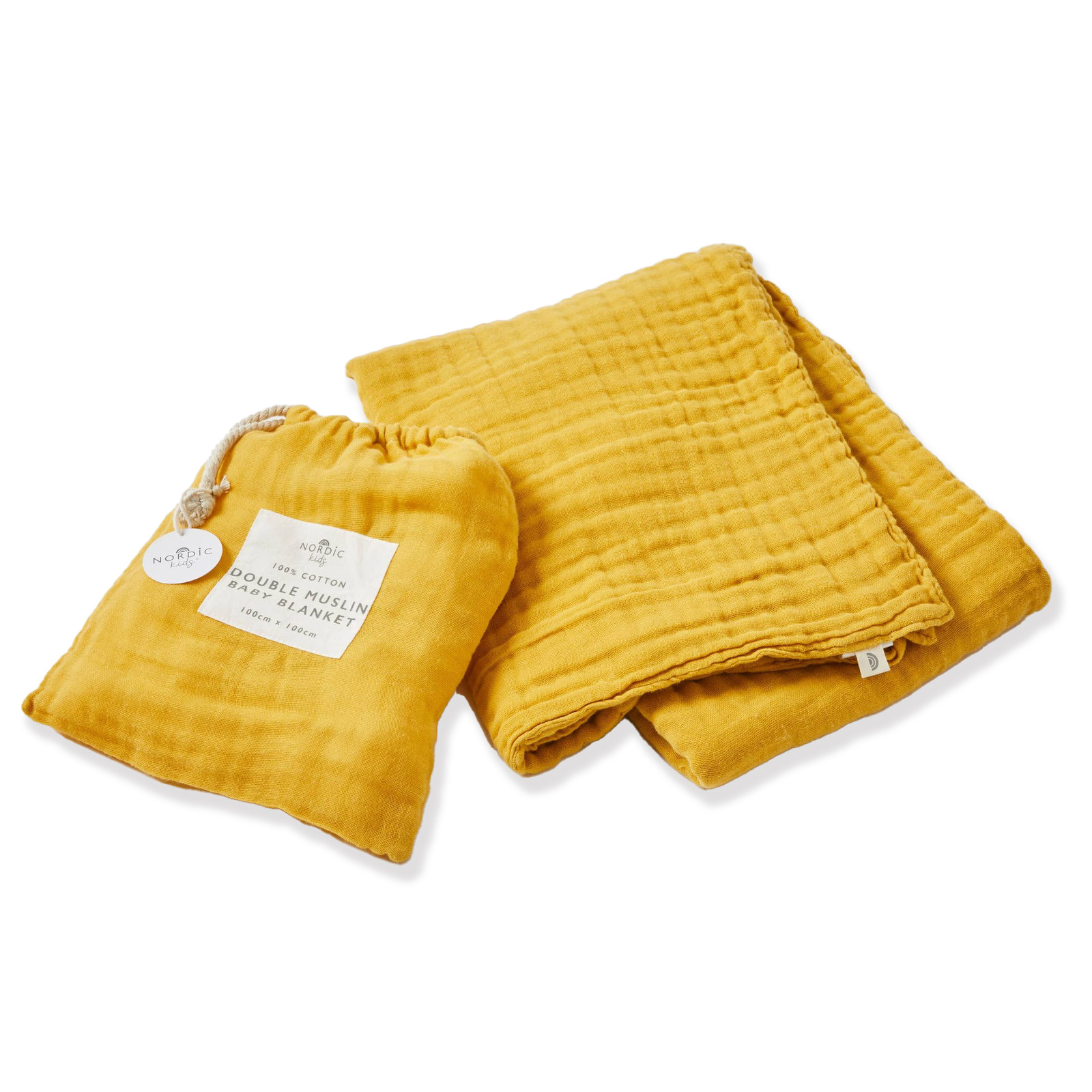 Nordic Kids Baby/Infant Muslin Cotton Double Blanket with Bag For