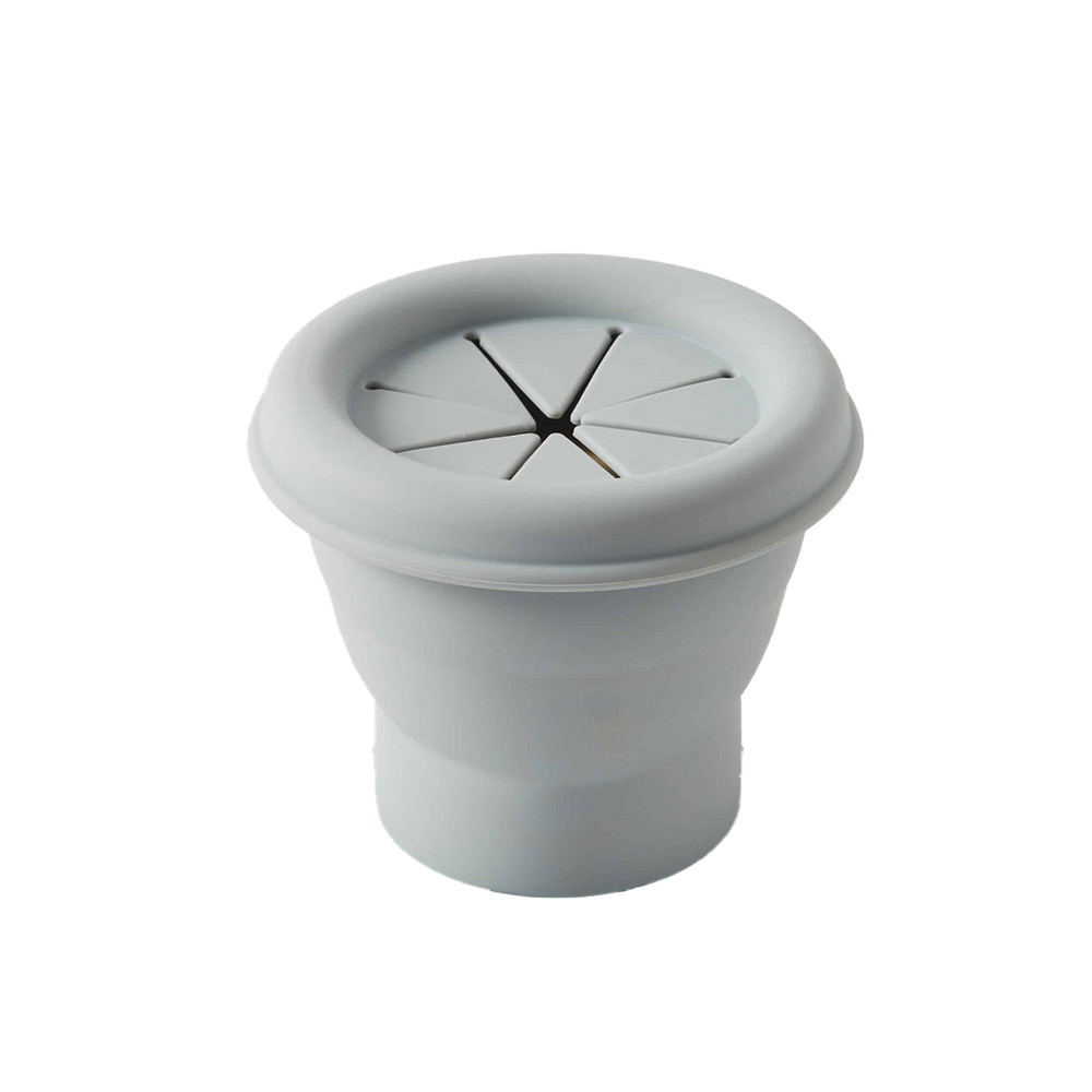 Nordic Kids Henny Silicone Collapsible Snack Cup Food Container Steele