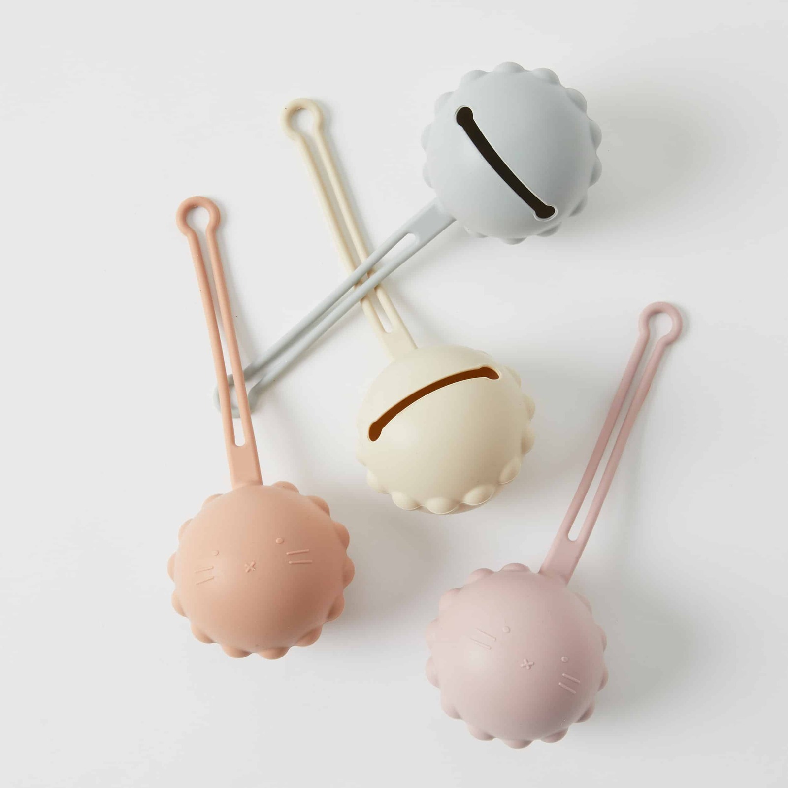 Nordic Kids Baby Henny Silicone Holder For Dummy Almond 2 Pack