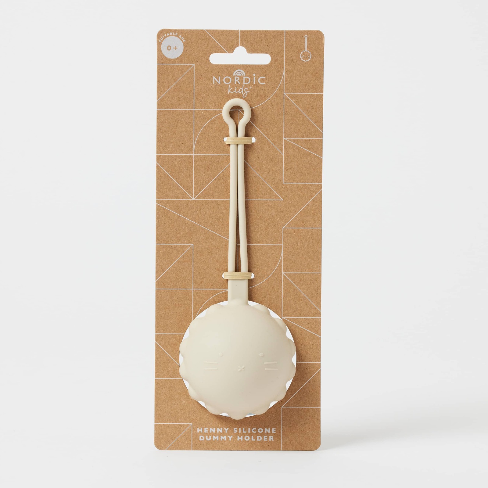 Nordic Kids Baby Henny Silicone Holder For Dummy Almond 2 Pack