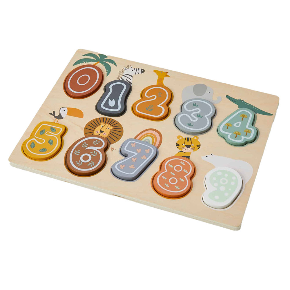 Zookabee Wooden Number Puzzle Interactive Childrens Educational Toy Set | Interactive Toys | Baby Bunting AU