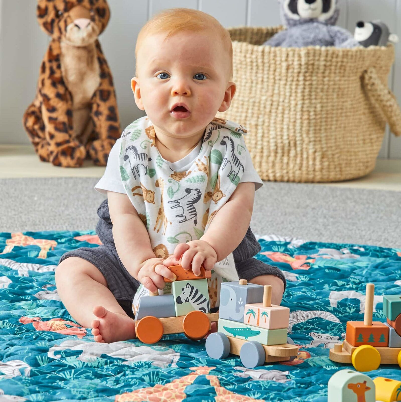 Zookabee Wood Animal Train Interactive Children's Educational Toy Set