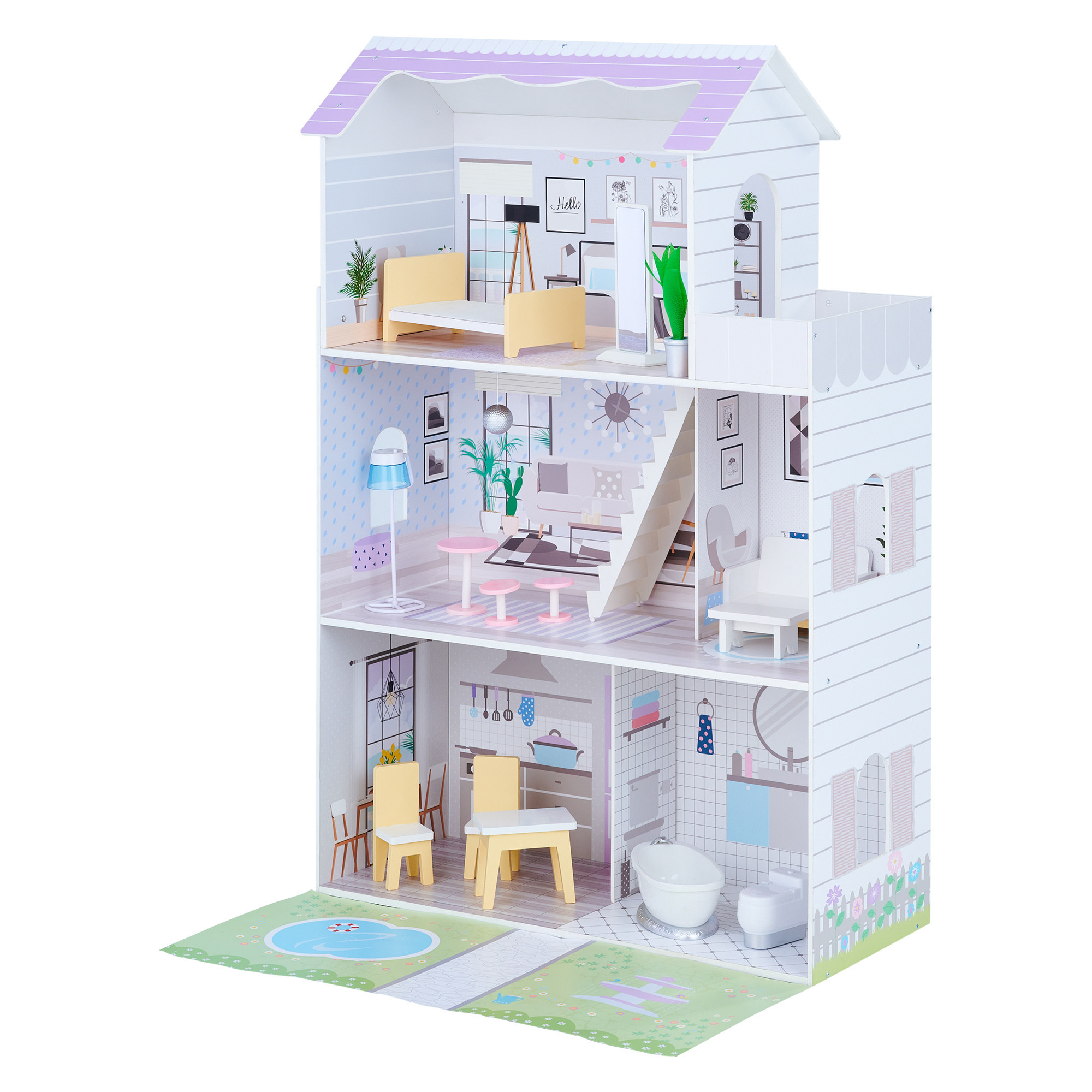 Teamson kids hand carry fairy doll shop house with 7 accessories