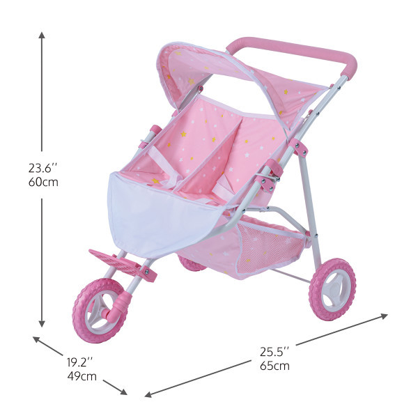 Olivia's Little World Twinkle Stars Princess Baby Doll Twin Strollers Pink Dolls Baby