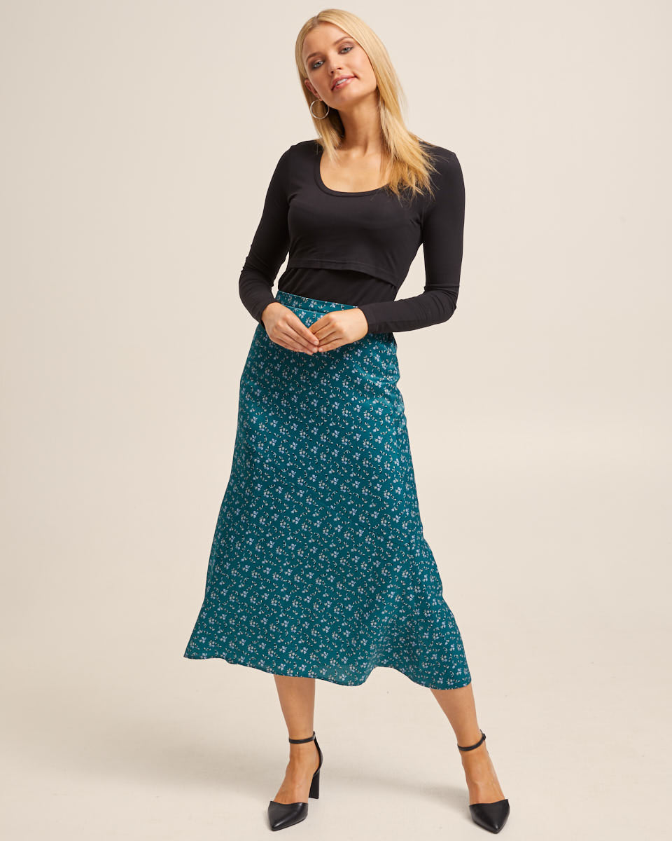 Peachymama Postpartum Midi Skirt - Evergreen | Postnatal | Baby Bunting AU