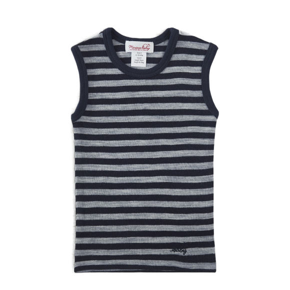 Merino Baby Vest - Bstripe