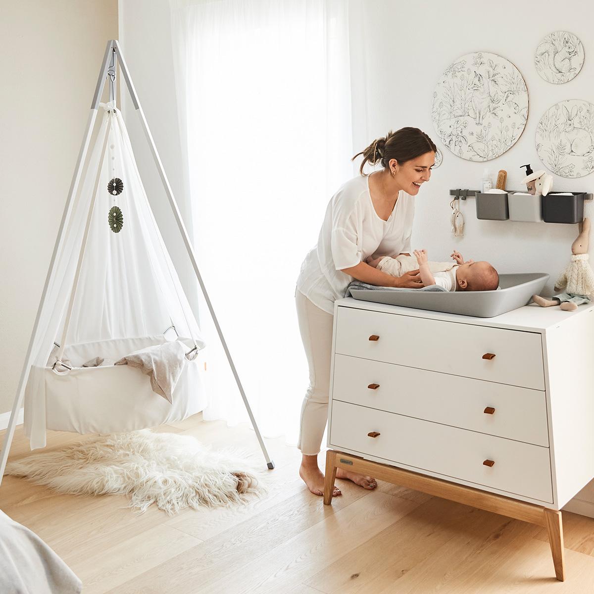 Leander Foam Matty Change Mat Pearl Grey Baby Bunting AU