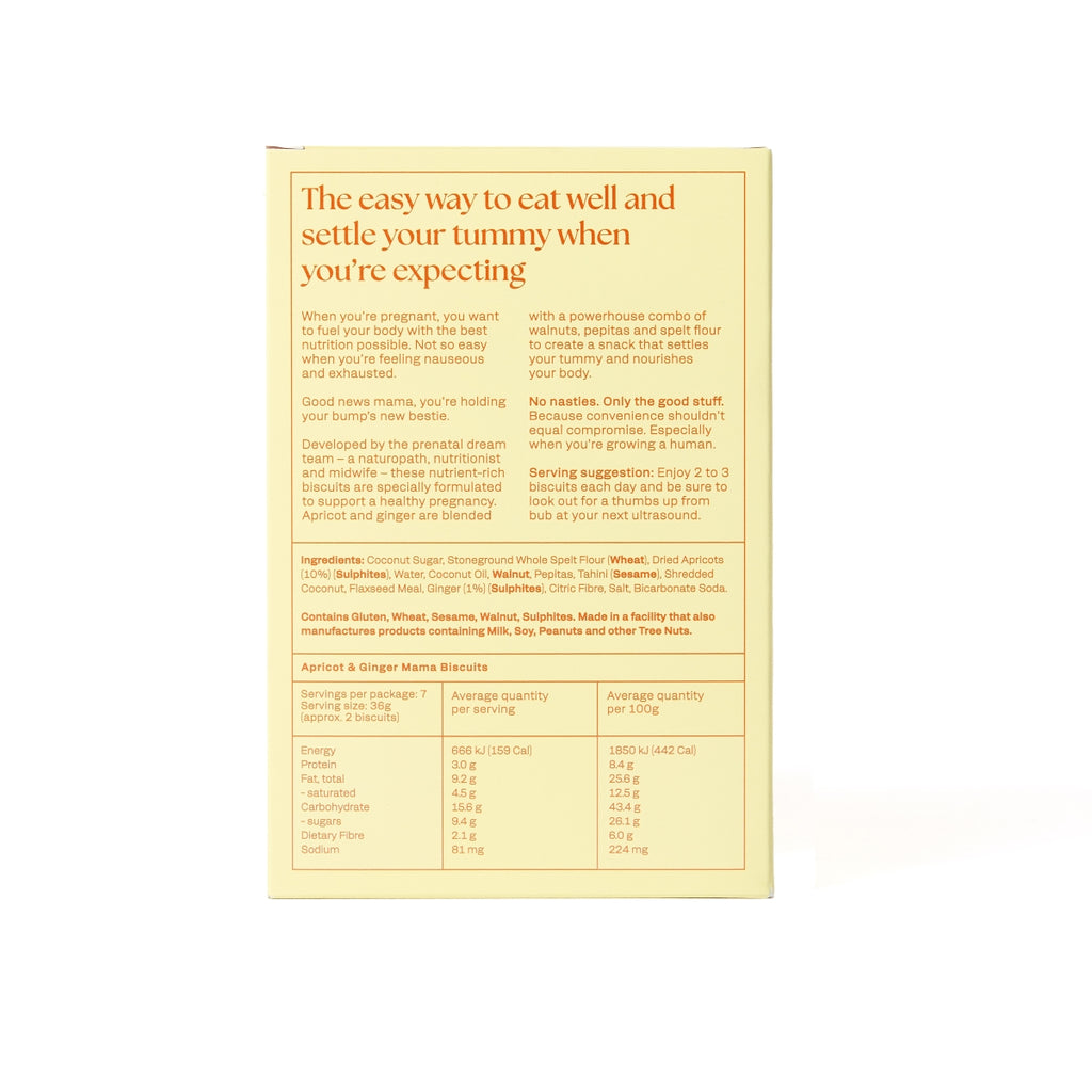 Franjo's Kitchen Belly Bump Pregnancy Biscuits Ginger and Apricot