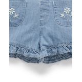 Purebaby Girls Ruffle Shorts Faded Denim