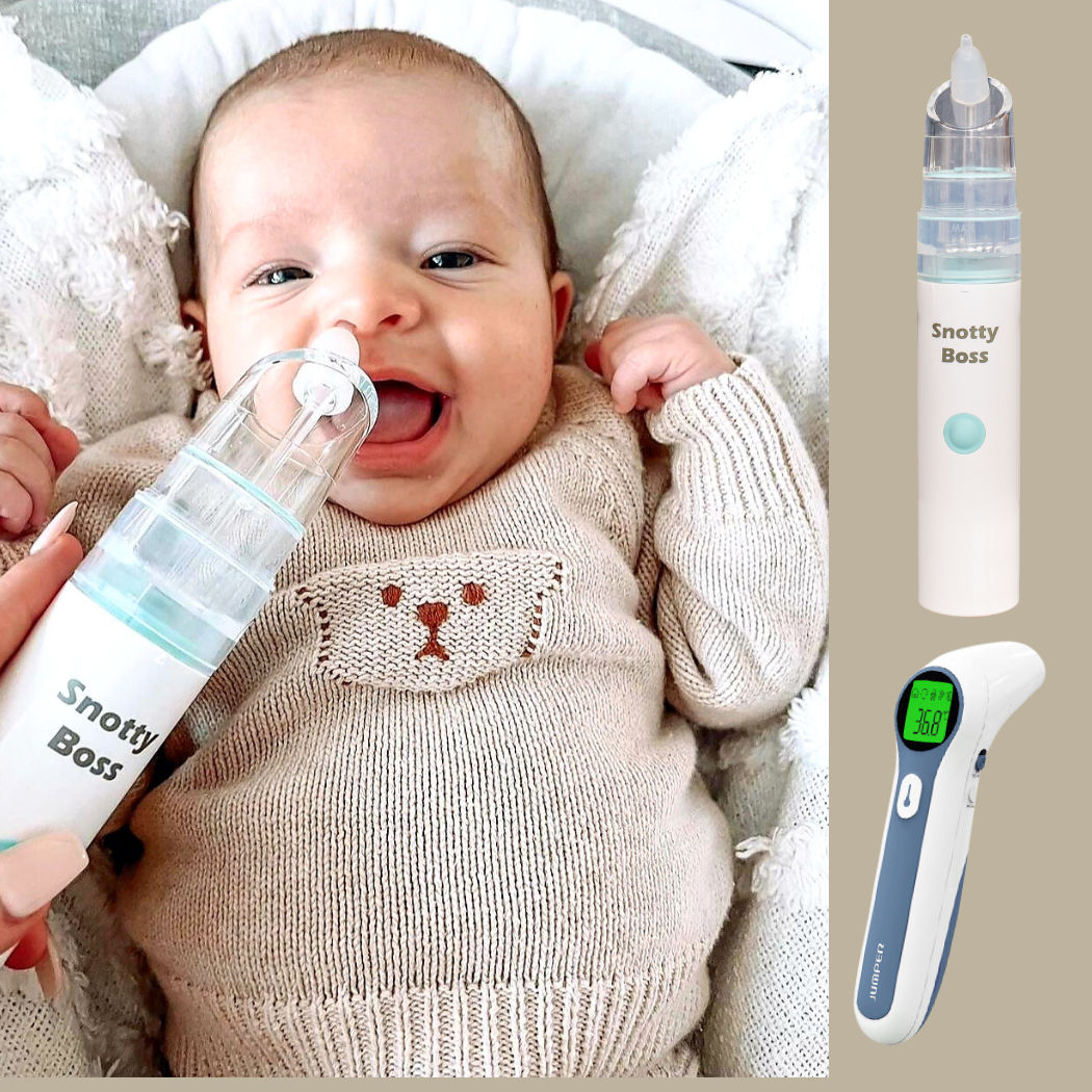 Snotty Noses Nasal Aspirator Kit + Jumper Infrared Thermometer Bundle | Thermometers | Baby Bunting AU