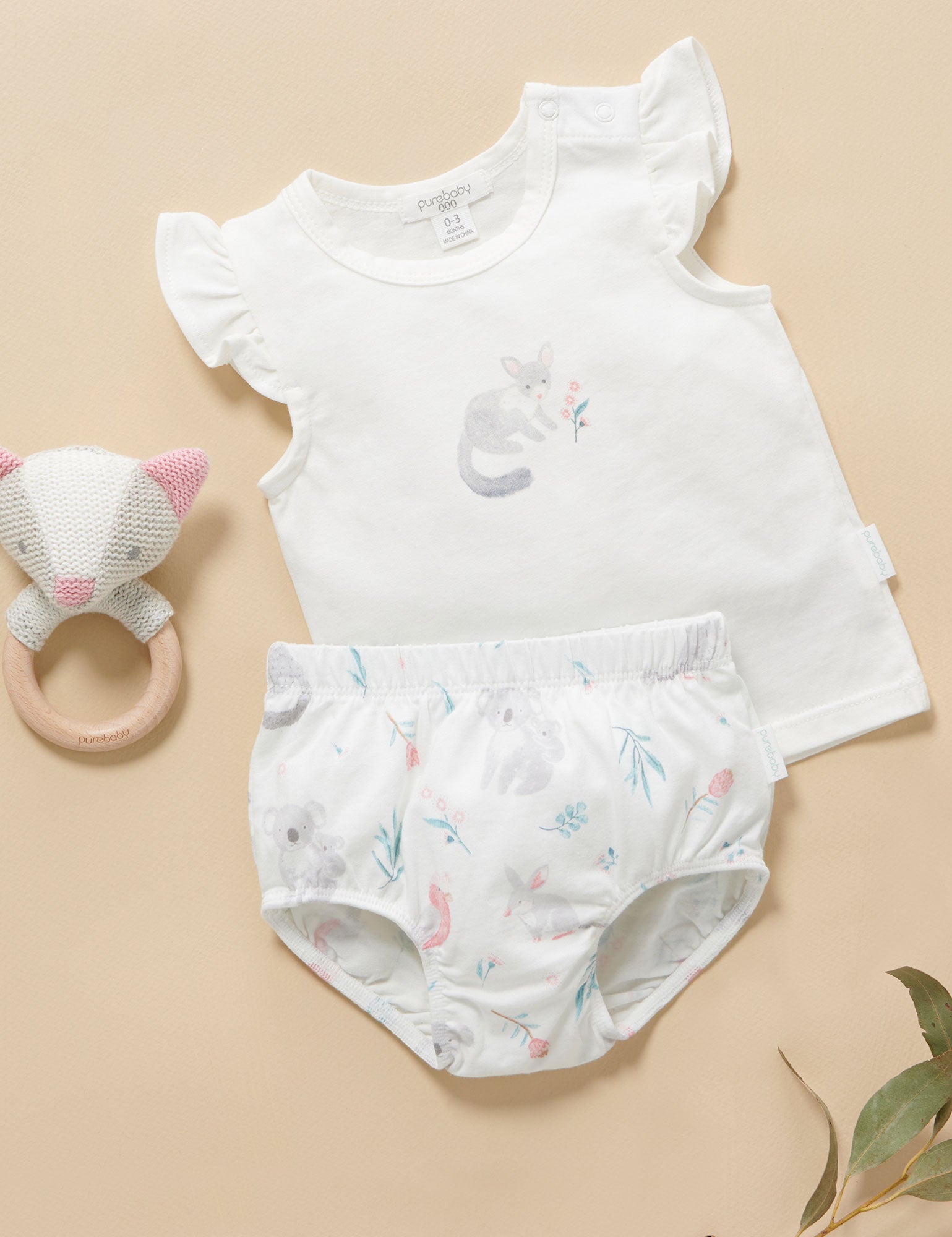 Purebaby Baby Gift Hamper Possum Friends Pack Baby Clothes Sets