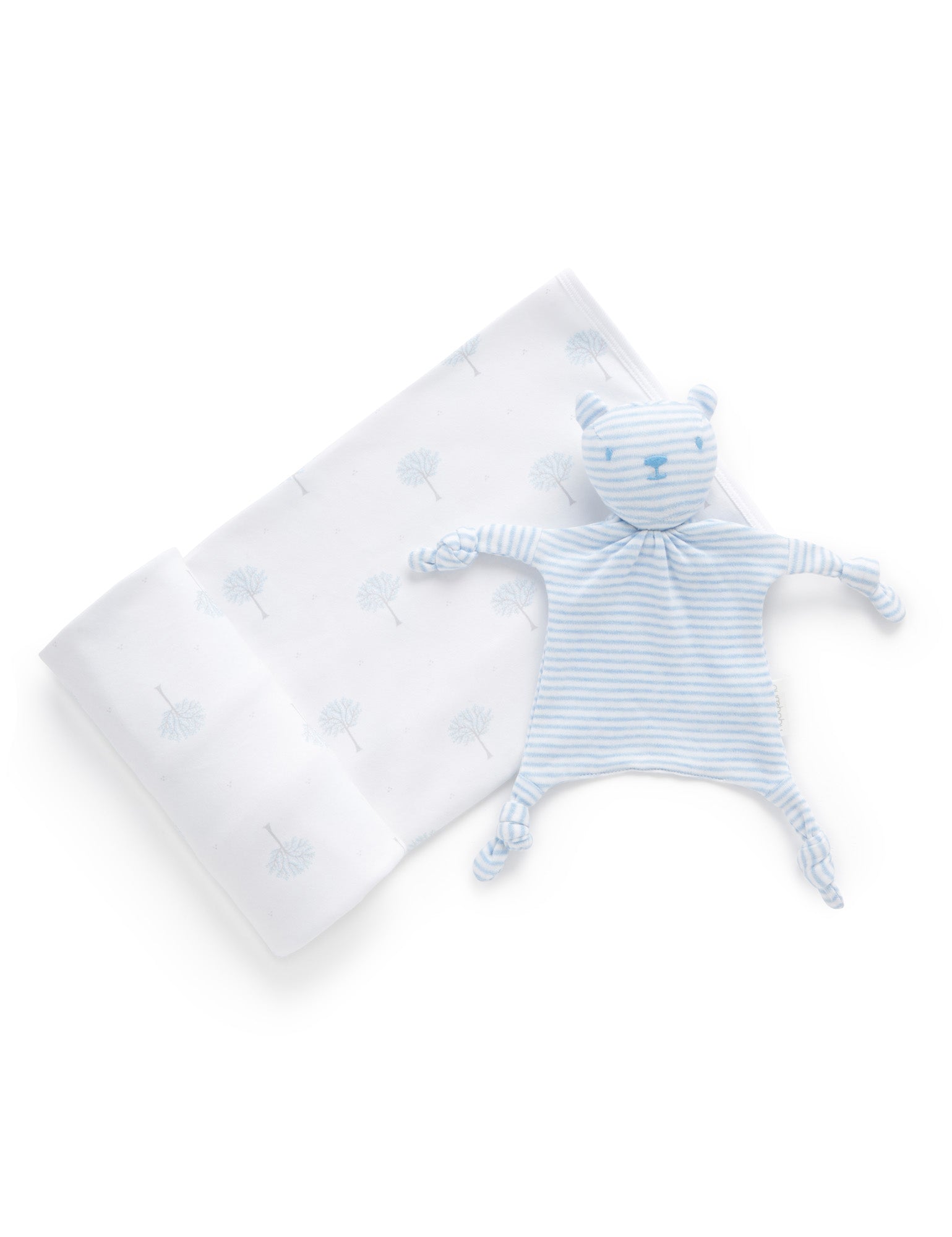 Purebaby Bunny Rug & Snookie Pack Pale Blue Tree Wraps Baby Bunting AU
