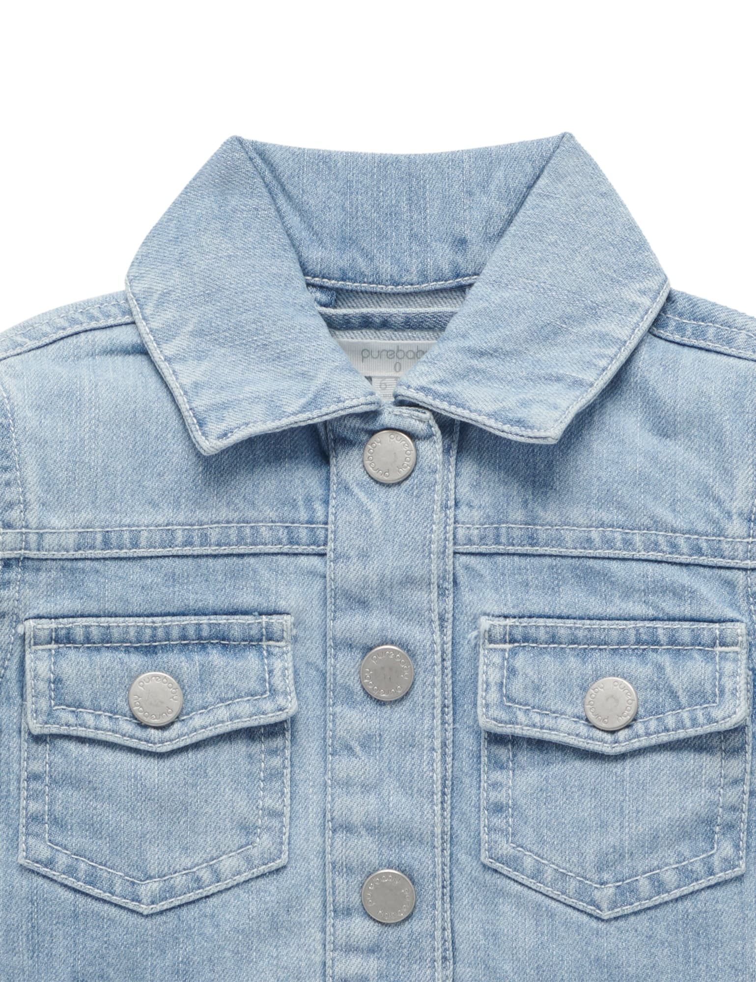 Purebaby Cropped Denim Jacket Faded Denim | Tops, Jackets & Knitwear ...