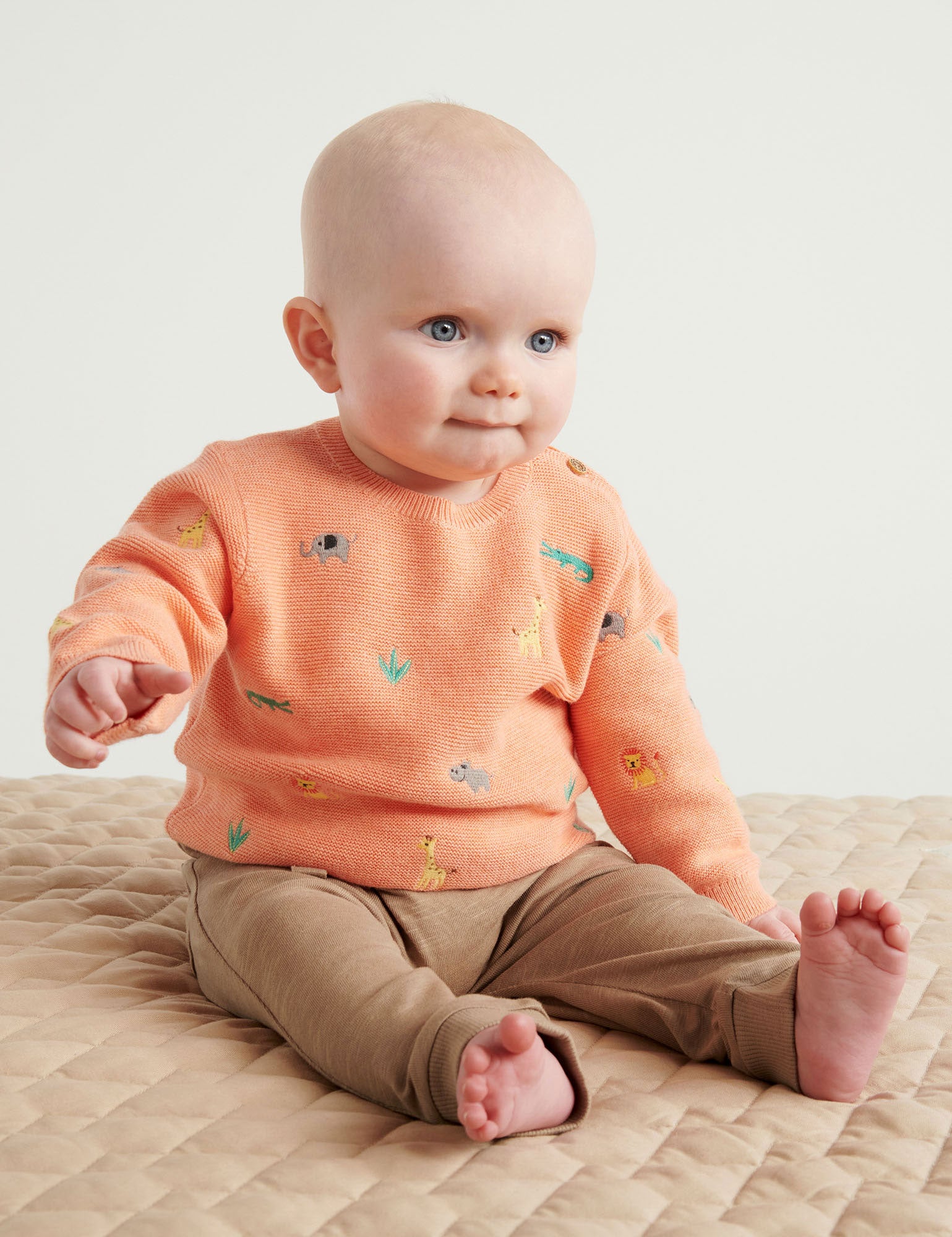 Purebaby Savanna Jumper Mango Melange Baby Bunting AU