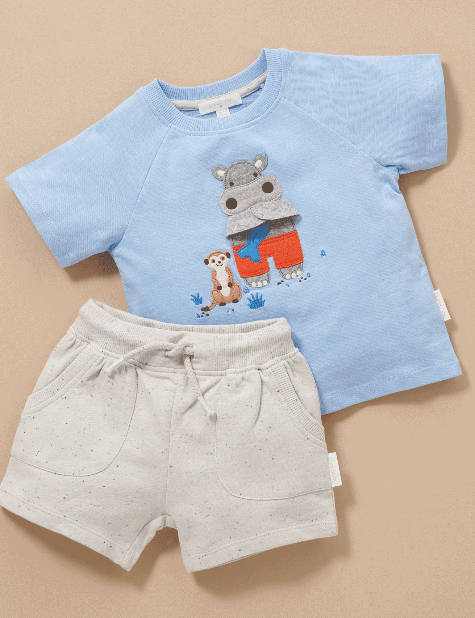 Purebaby Happy Hippo Set Zambesi CoOrdinated Sets Baby Bunting AU