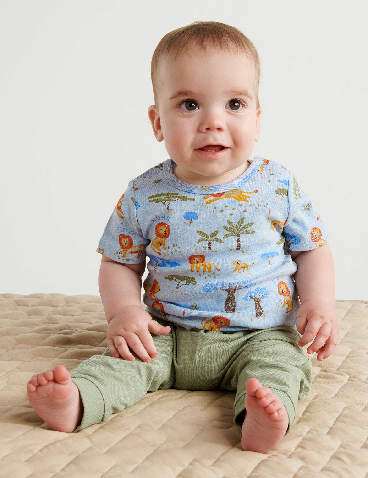 Purebaby Two Piece Comfy Set Lion Pride Print Baby Clothes Sets