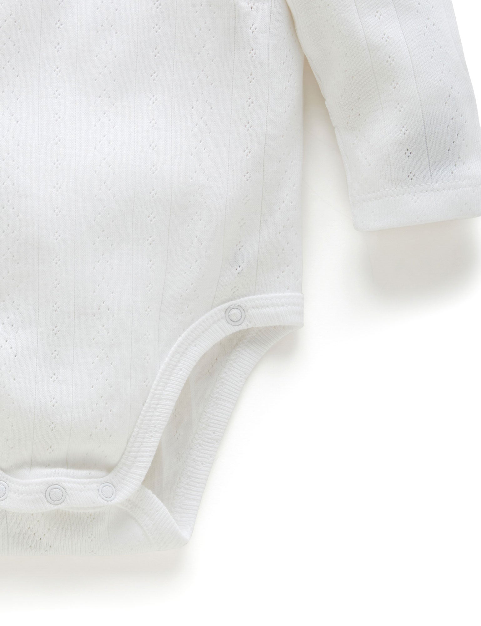 Purebaby Ess Pointelle Ls Wrap Bodysuit White Bodysuits Baby Bunting AU