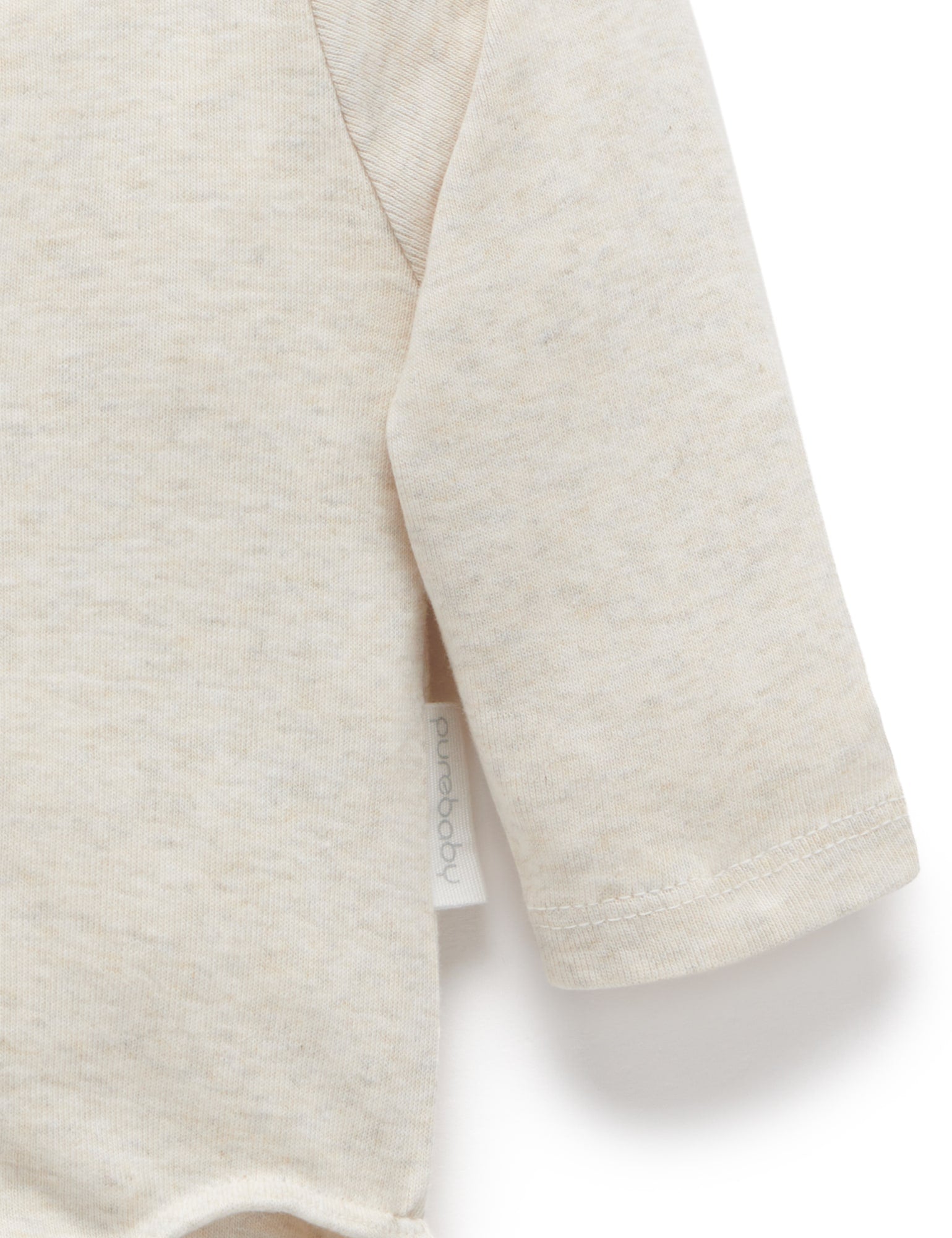 Purebaby Peekaboo L/S Bodysuit Oat Melange Bodysuits Baby Bunting AU