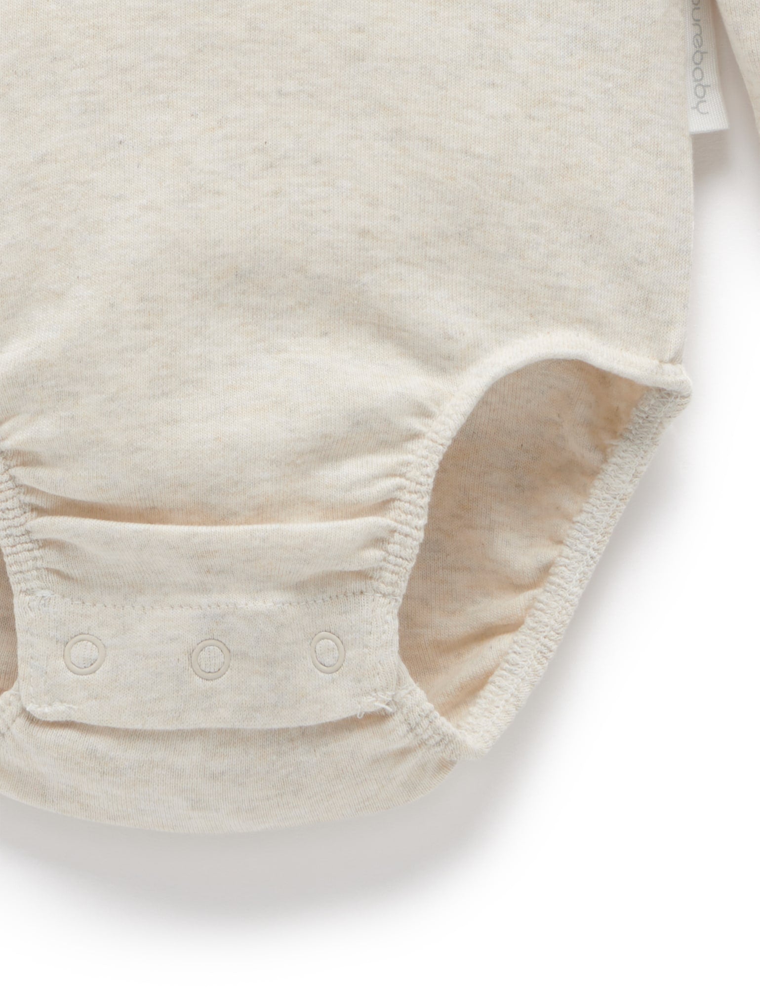 Purebaby Peekaboo L/S Bodysuit Oat Melange Bodysuits Baby Bunting AU