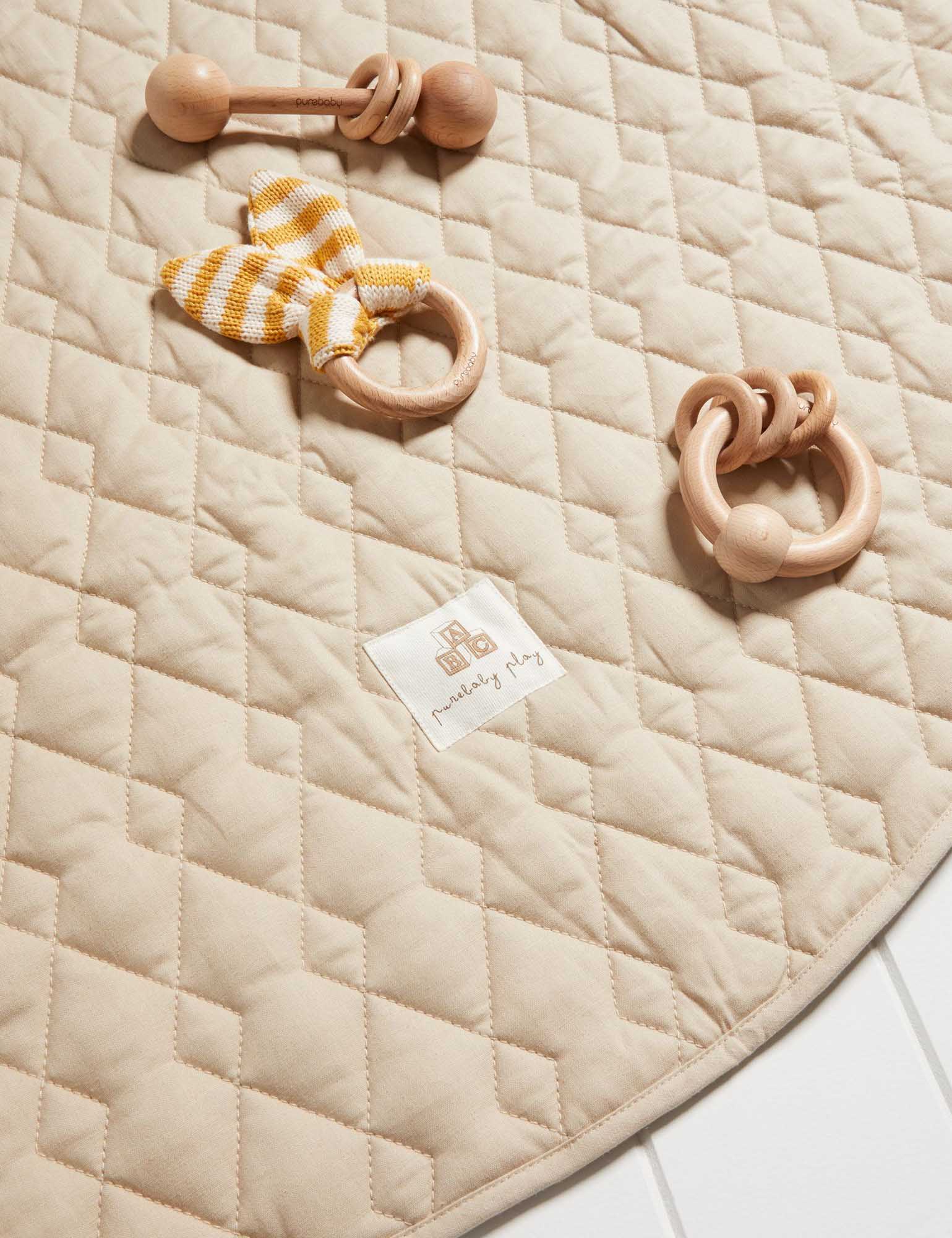 Purebaby Quilted Play Mat Camel Melange Play Mats & Rugs Baby