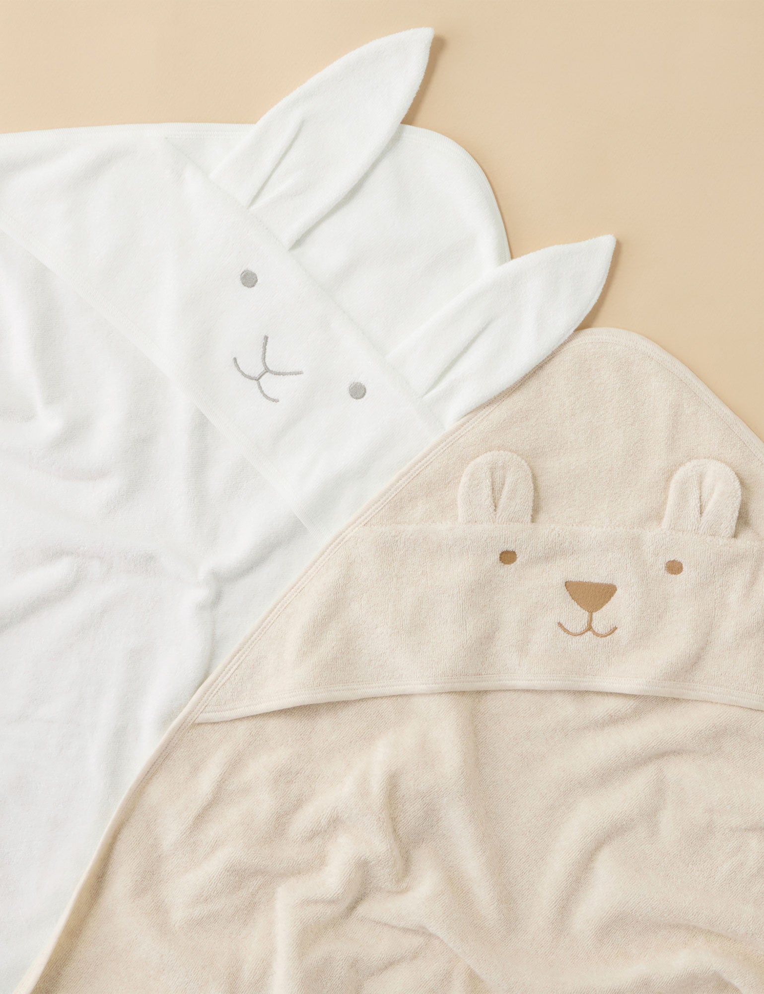 Purebaby Hooded Towel Vanilla Bunny Bath Towels Baby Bunting AU