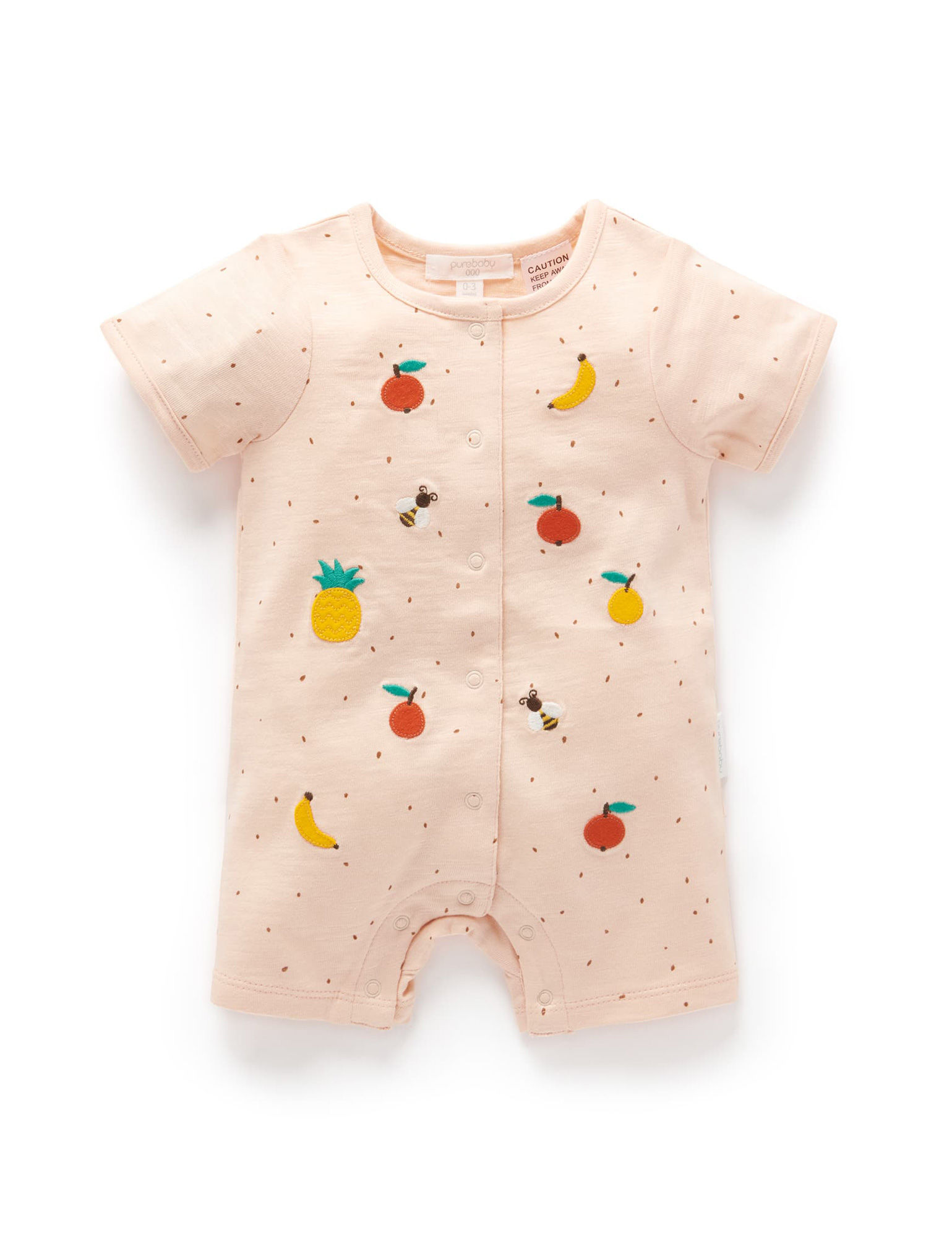 Purebaby Fruits Shortie Growsuit Melon Pip Print | Baby Onesies | Baby ...