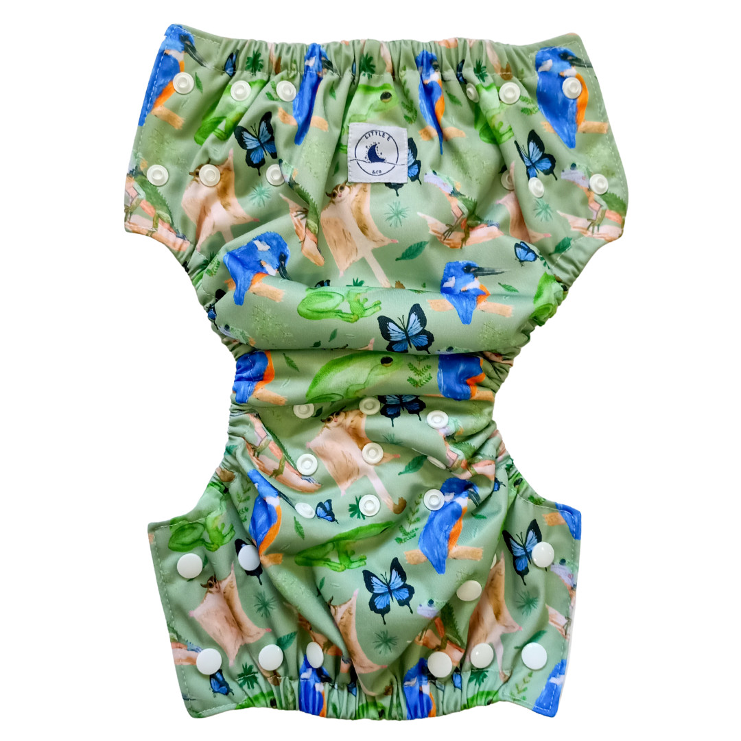Little E and Co Reusable Swim Nappy & Mini Wet Bag Combo Forest