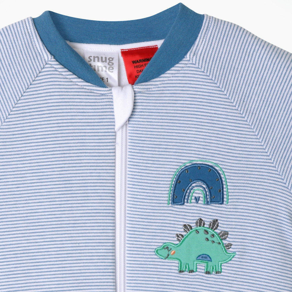 Snugtime Yarn Dyed Stripe Padded Sleeping Bag Blue Baby Onesies