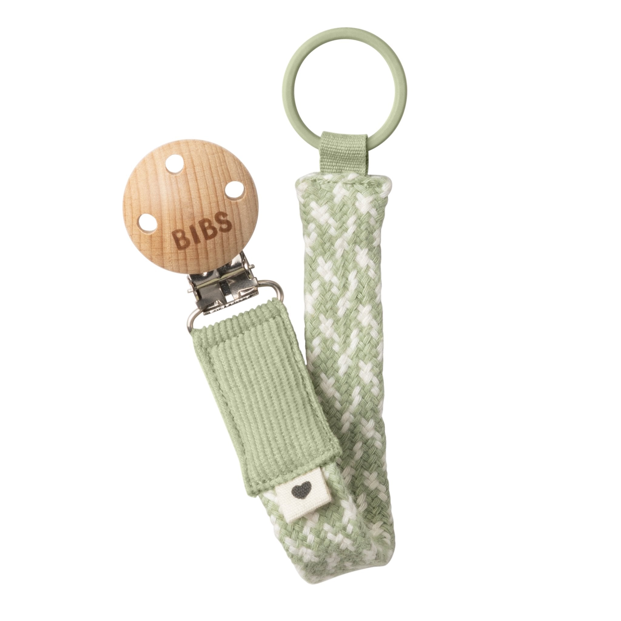 Bibs Dummy Clip Sage/Ivory Bottles Baby Bunting AU