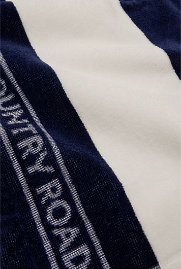 Country Road Australian Cotton Logo Stripe Poncho Navy | Bath Towels ...