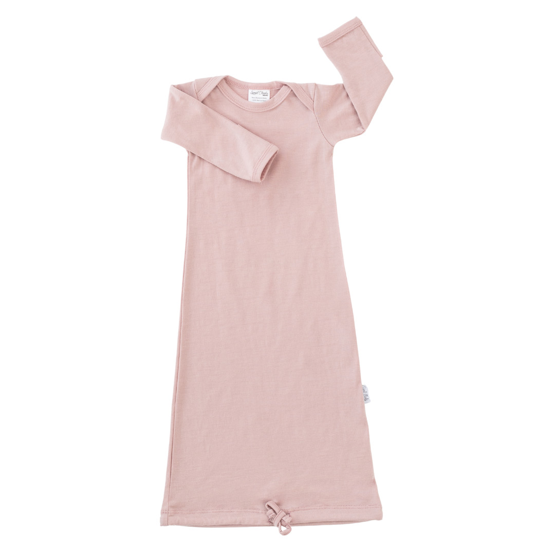 Sweet Cheeks Merino Baby Merino Wool Envelope Neck Nightie Blush (04