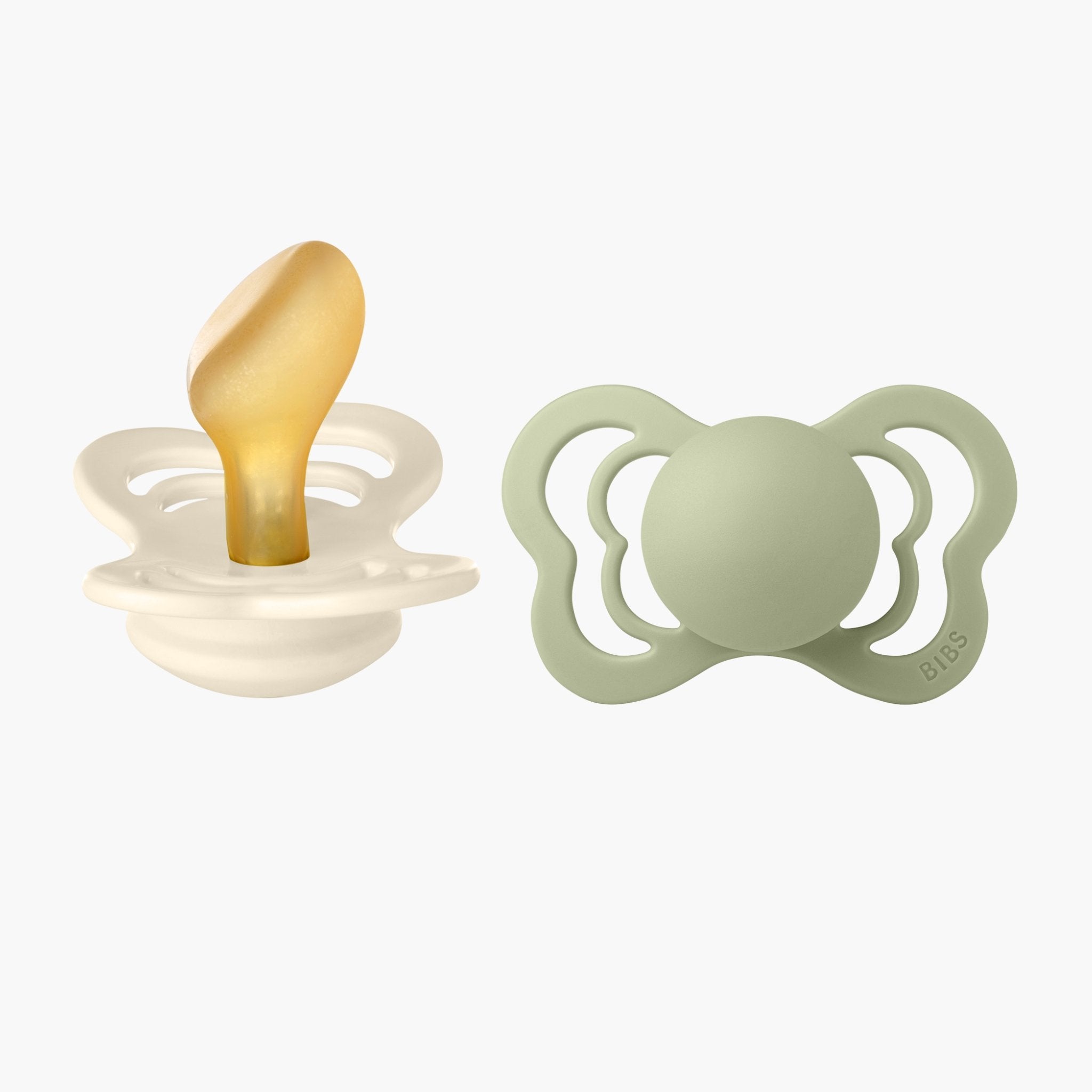 BIBS Couture Latex S2 Dummy Ivory/Sage 2 Pack Soothers Baby