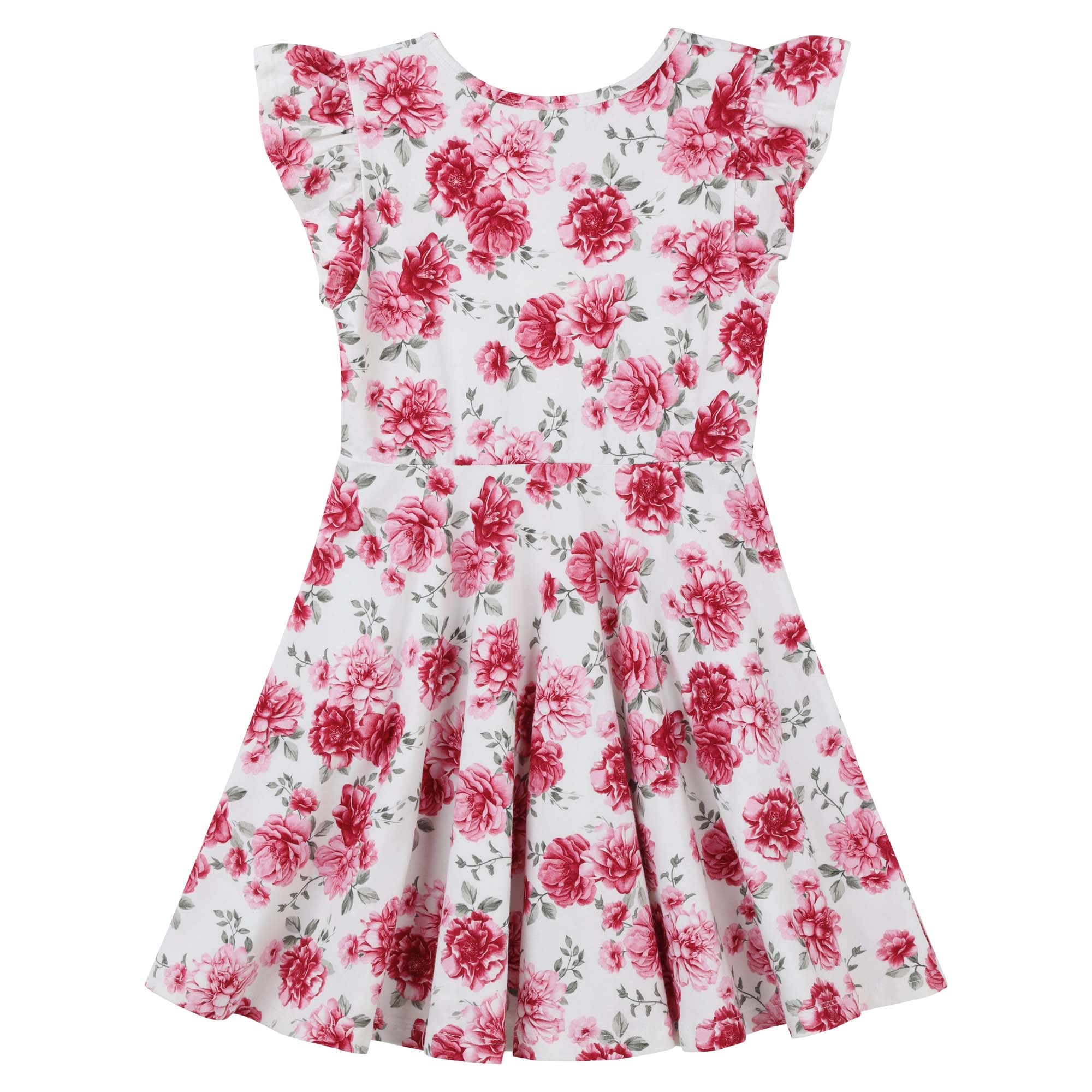 Designer Kidz Antique Floral Short Sleeve Mia Dress - Rosewood ...